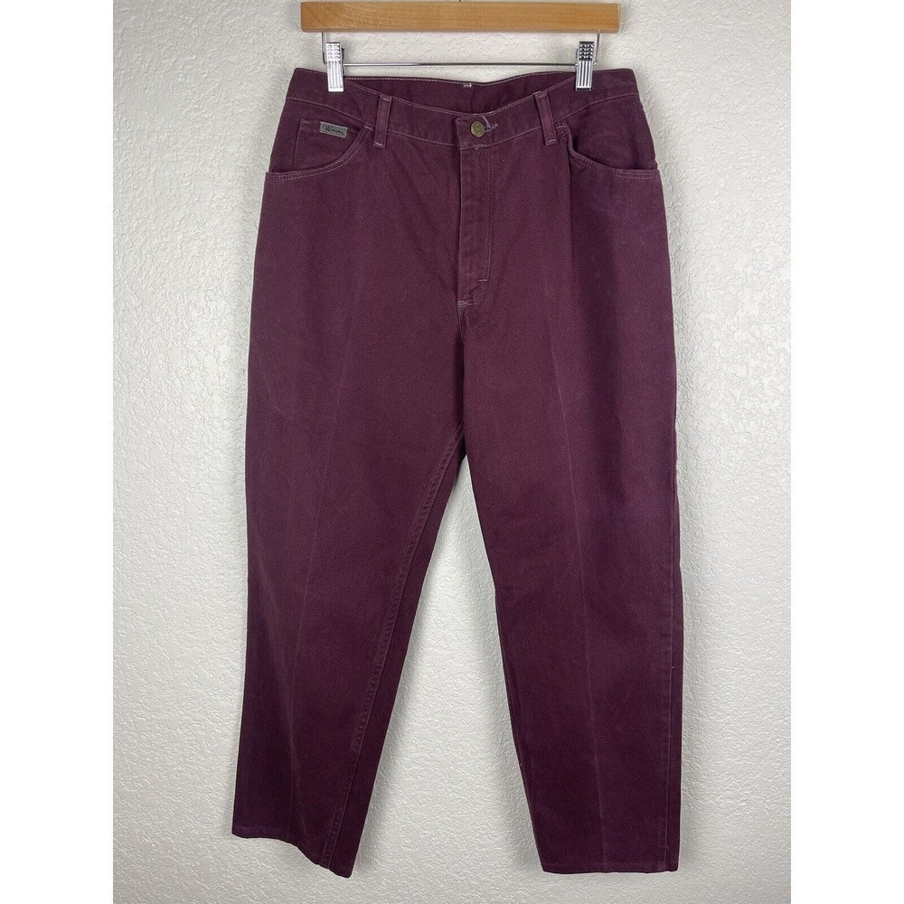 Vintage Wranglers Womens Highrise Jeans Size 14 Maroon Western Rodeo‎ 80's 90's